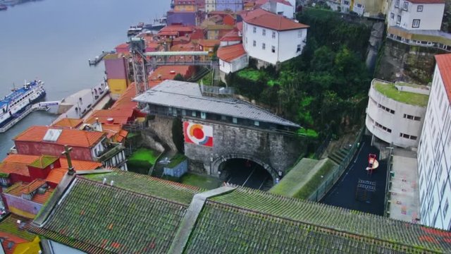 Beautiful landscape of the city of Porto Portugal. The ancient quarter of Ribeira and the river Douro