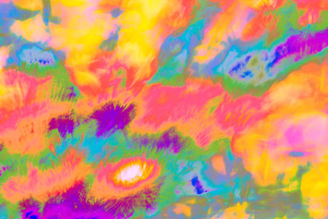 Fototapeta na wymiar Abstract psychedelic picture in yellow, red, green, white etc.. Can be used separately or to create gif animations, videos etc.