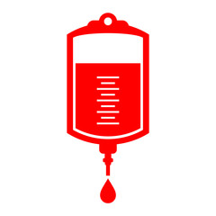 Iv blood bag vector icon