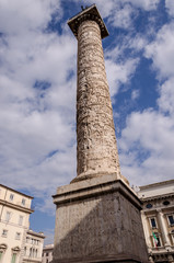 Fototapeta premium The Traian Column, view of the Traian Columns, built to celebrate victory over barbar populations.