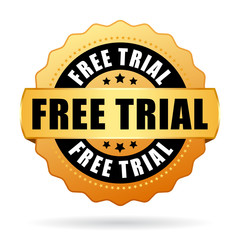 Free trial golden badge icon