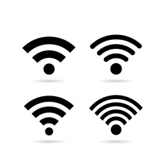 Wireless network vector icon set