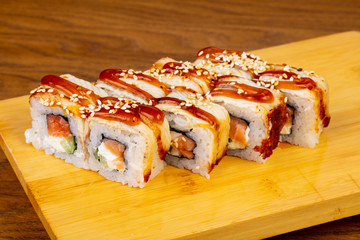 Delicious eel rolls