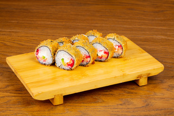 Delicious tempura with salmon