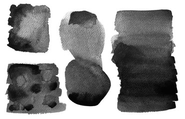 Watercolor Ink Background Fade Black 
