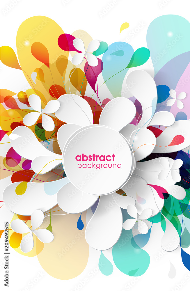 Canvas Prints abstract colored flower background with circles.
