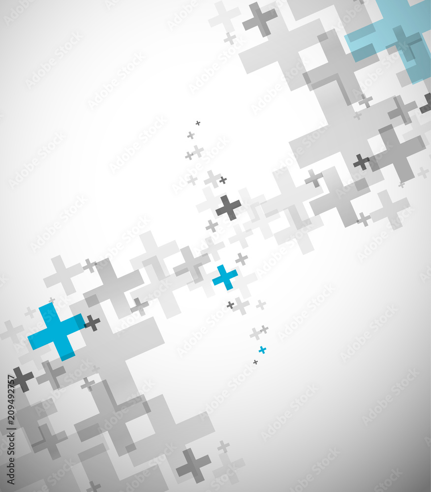 Wall mural abstract background created with plus signs.
