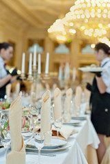 delicious dishes on the table in the restaurant