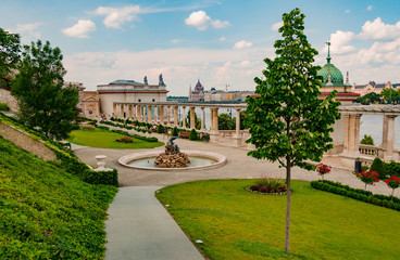 Fototapeta premium Buda district in summer green Budapest, Hungary