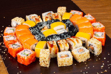 Delicious sushi roll set