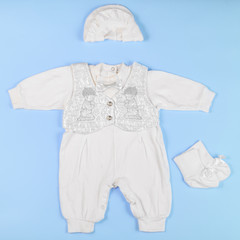 Overall for a newborn baby on a blue background