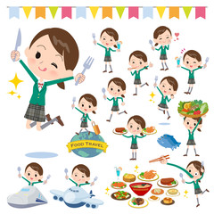 school girl Green Blazer_food festival