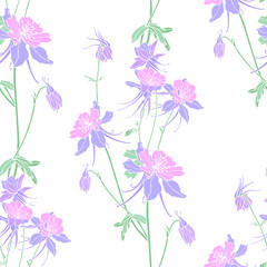 Fototapeta na wymiar Floral seamless pattern light background