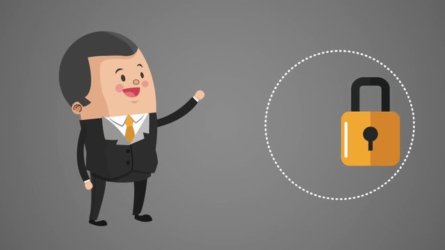 Businessman with security system technology High definition colorful animation scenes