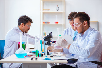 Team of chemists working in the lab