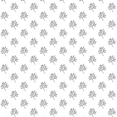 Seamless pattern background. Branches and leaves. Black and white. Vector illustration