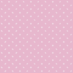 Pink background with white small flashes of glare flashing in a checkered pattern cute baby girlish babies vector seamless pattern.