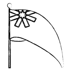 waving australian flag icon over white background, vector illustration