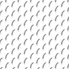 Seamless pattern background. Branches and leaves. Black and white. Vector illustration