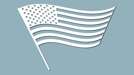 paper art carve flag, vector, illustration. USA flag. Laser cutting