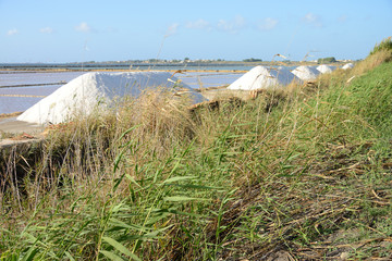 Pile of salt, Saline di Trapani, Sicily, Italy