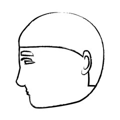 profile man head icon over white background, vector illustration