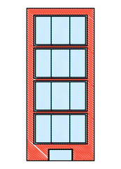 city building icon over white background, colorful design. vector illustration