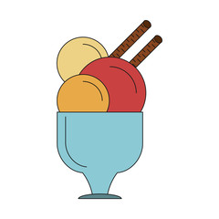 Ice cream cup isolated vector illustration graphic design