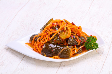 Pickled green cucumbers