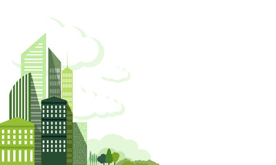 abstract green city with place for your text