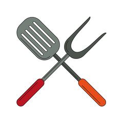 Turner and bbq fork vector illustration graphic design