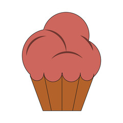 Cupcake dessert isolated vector illustration graphic design