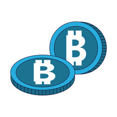 Bitcoins cryptocurrency isolated vector illustration graphic design