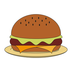 Hamburger fast food vector illustration graphic design