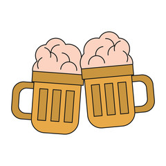 Beers glass cups vector illustration graphic design