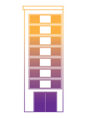 city building icon over white background, colorful design. vector illustration