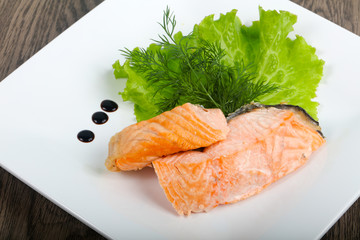 Steamed salmon