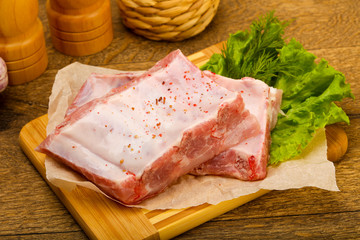 Raw pork ribs