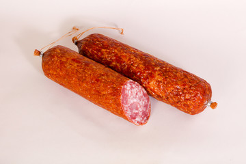 Salamy sausage isolated