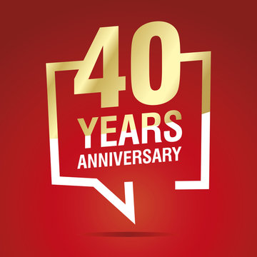 40 Years Anniversary celebrating gold white red logo icon