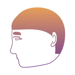 profile man head icon over white background, vector illustration