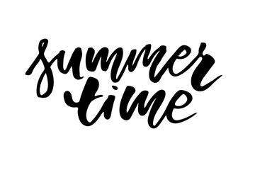 Summer time vector text lettering calligraphy letters black