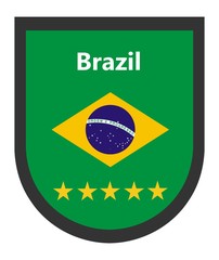 Naklejka premium Equipe du Brésil de football sur un blason