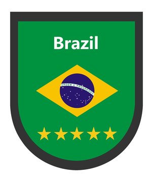 Equipe du Br&eacute;sil de football sur un blason