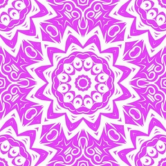 Floral Geometric Pattern with hand-drawing Mandala. Vector super illustration. For fabric, textile, bandana, scarg, print.