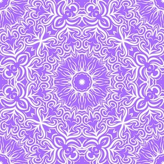 Fototapeta na wymiar vector illustration. pattern with floral mandala, decorative border. design for print fabric, bandana