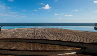 Naklejka na ściany i meble Infinity pool with sea view