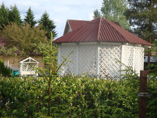 different architectural buildings, houses, baths and arbors