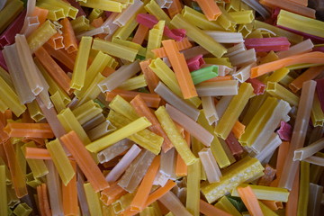 many colorful pasta