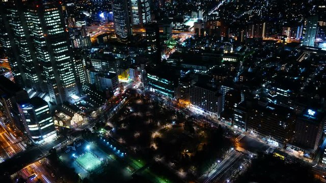 東京夜景・タイムラプス・新宿・4K